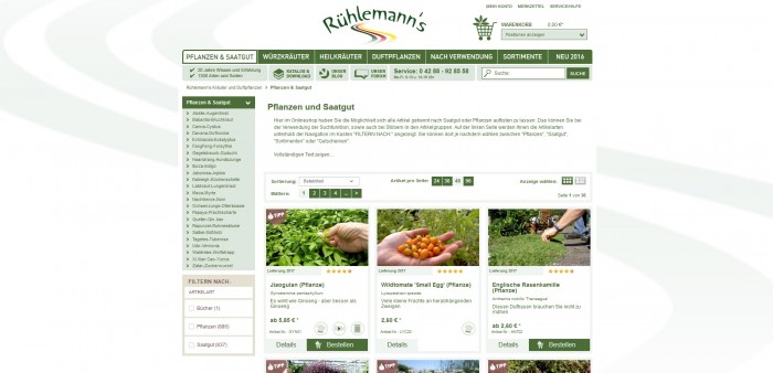 Rühlemann bietet alles: Pflanzentipp, Bertungen, Blog, Facebookseite, Kundenempfehlungn und vieles mehr. Eine Seite für lange Winterabende, spannender als ein Krimi im Fernsehen